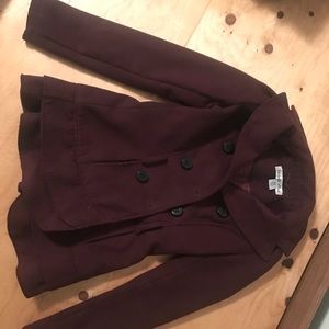 Dark red Pea Coat in great condition!